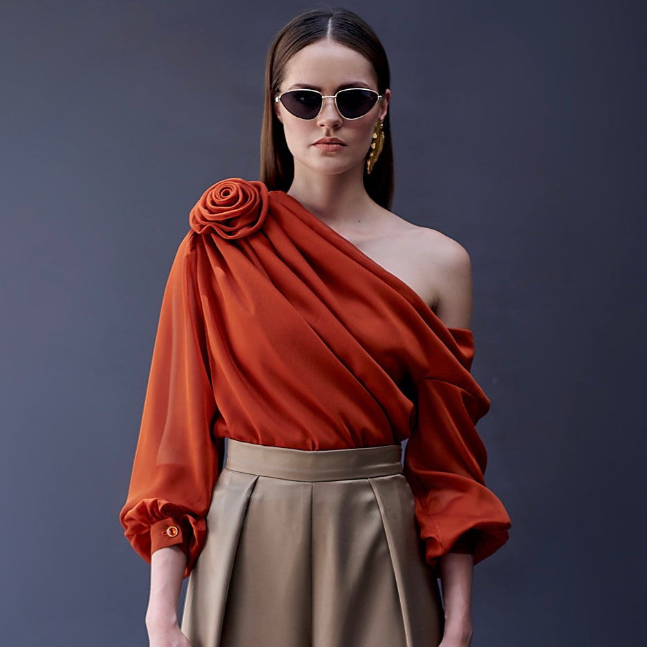 FLORENCE BLOUSE| Deep carrot