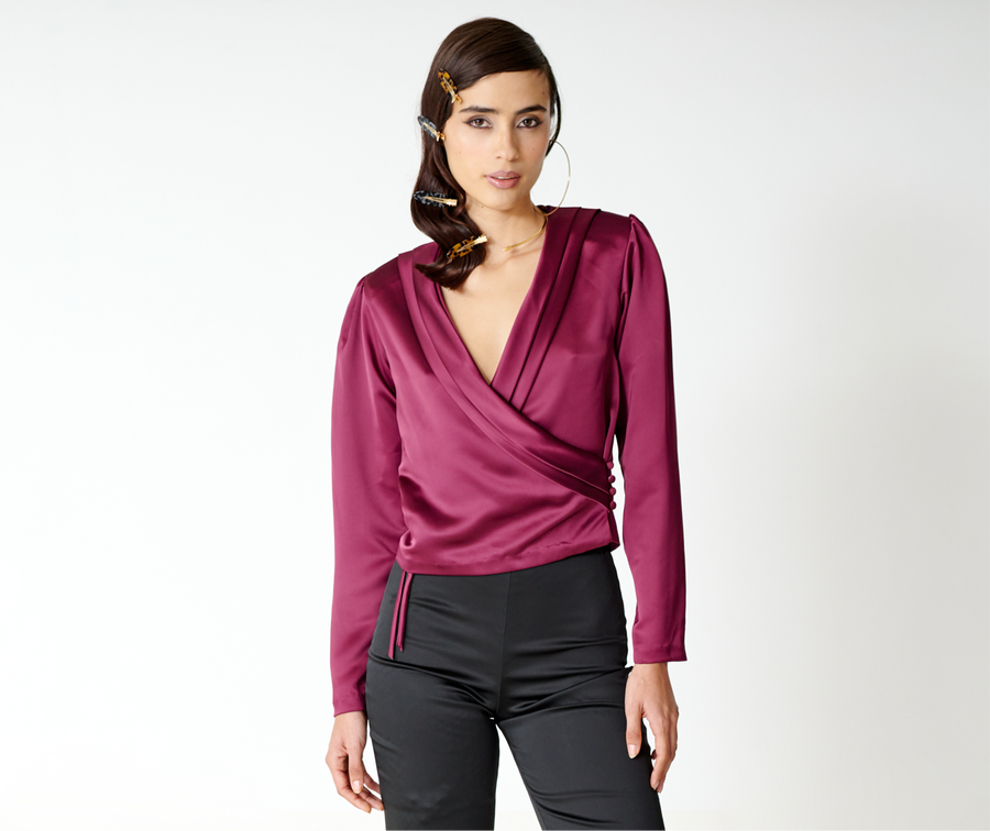 GLORIA BLOUSE| Burgundy