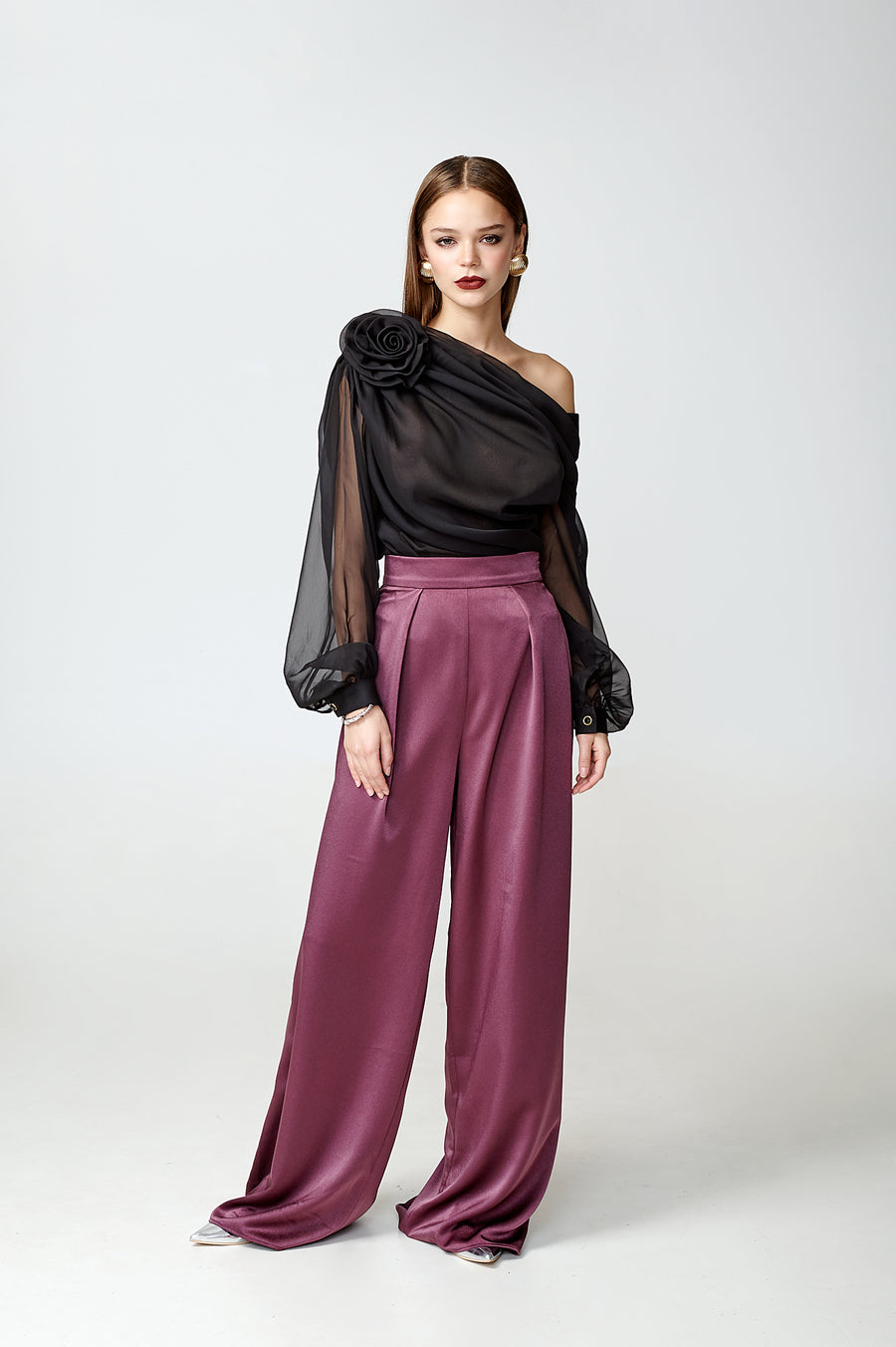 JAZMIN TROUSERS| Eggplant